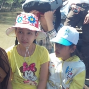 On the boat to mangroves plantation area