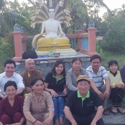 Relaxing moment with Buddhists at Phu Thoi Pagoda