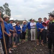 NCB member guiding on mangroves replantation to local Youth members and farmers