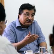 Mr. Hem Pande, Joint Secretary, Ministry of Environment and Forests, Government of India, discusses the SG projects with partners